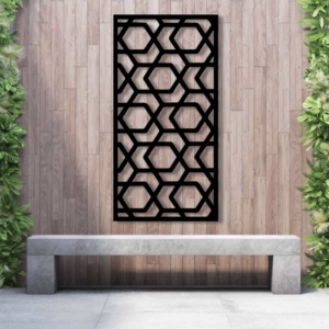 decorative composite screen on garden wall