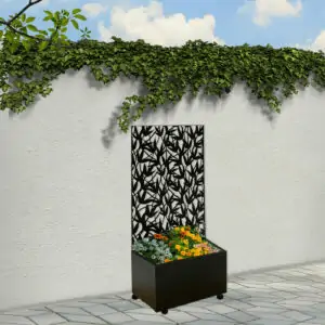 decorative screen with planter