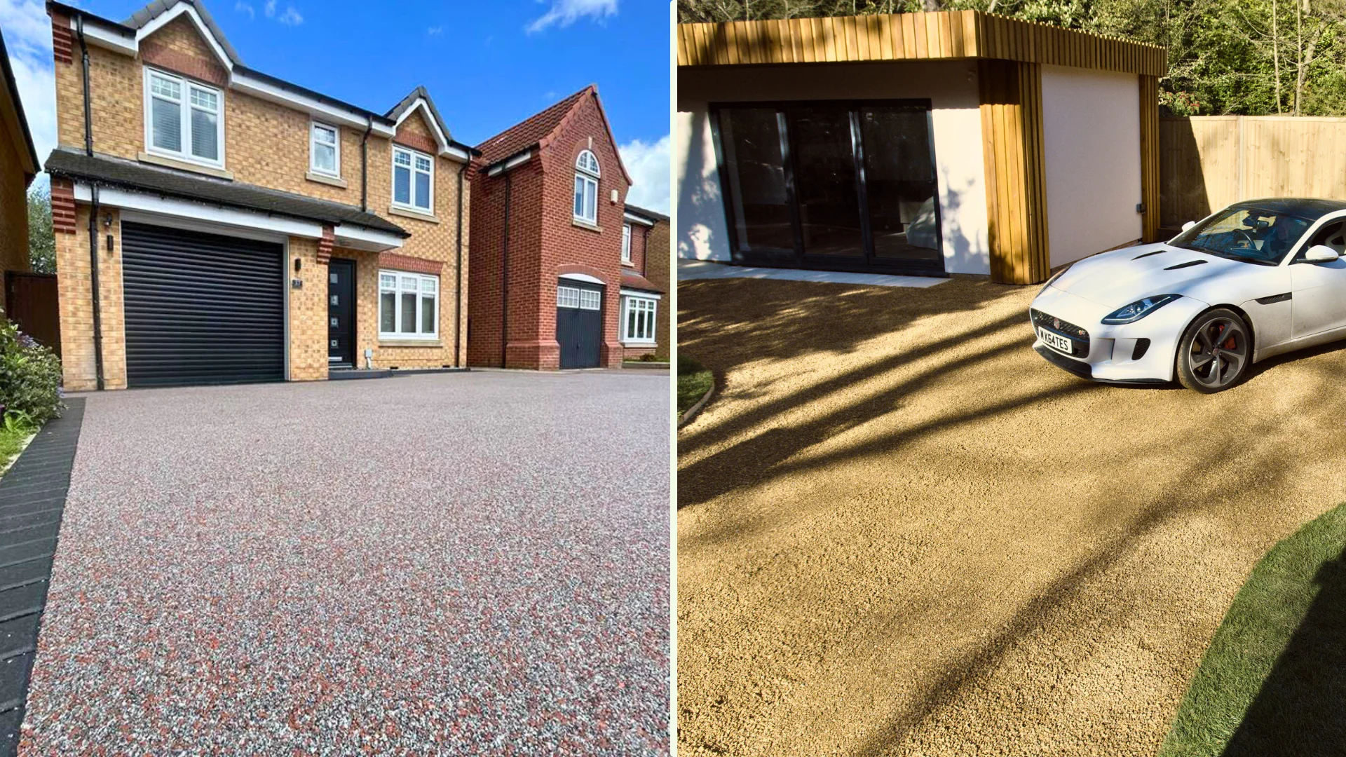 permeable driveway surfaces using resin-bound aggregate and gravel stabilisation grids