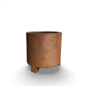 Henley Cylindrical Planter with Feet - Mild Steel or Corten - Multiple Sizes